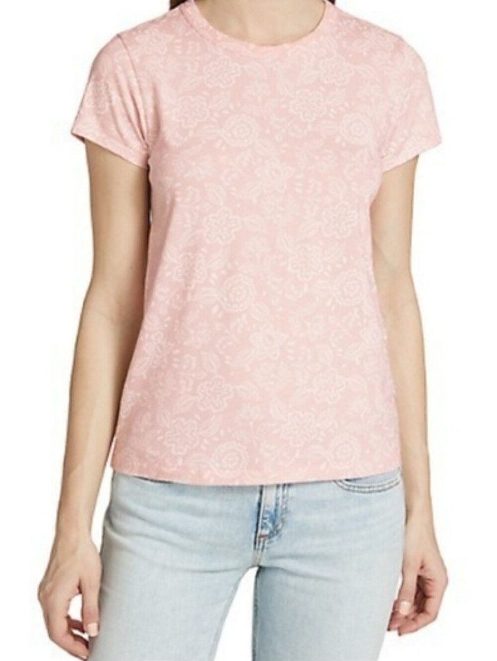 rag & bone Light Pink Floral Short Sleeve Tee